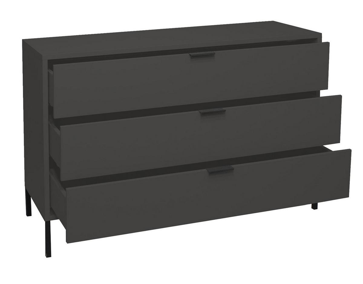 KOMMODE Erna 119x45x82 Anthrazit matt Lack - Anthrazit, Holzwerkstoff (119/82/45cm) - 58aufmkessel