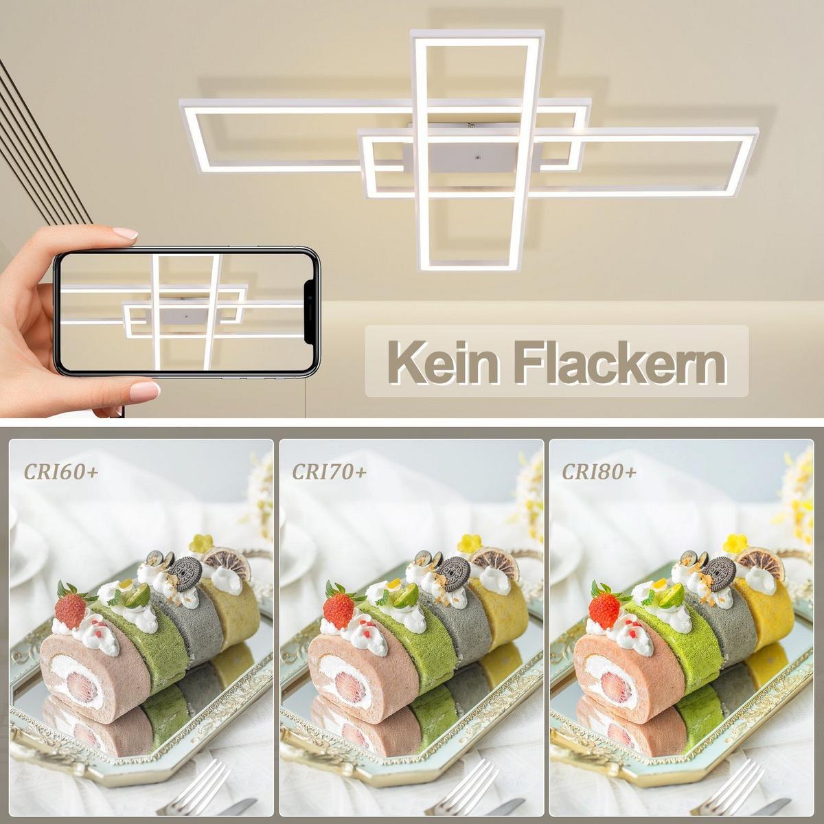 LED-DECKENLEUCHTE Karla 101/71/7 cm - Weiß, Metall (101/71/7cm) - Nettlife