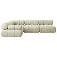 ECKSOFA modulares Sofa Mende-L2 - 285x190x70 cm Beige Velours - Beige, Holzwerkstoff/Textil (285/190cm) - ALTDECOR