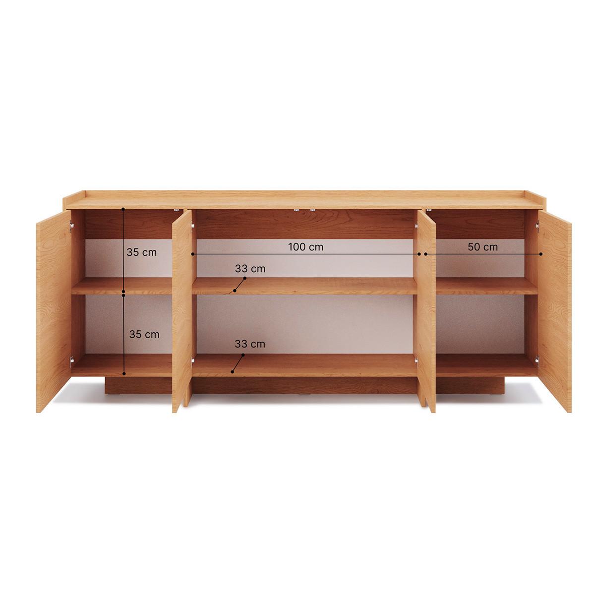 SIDEBOARD Japandi Holz - Braun, Holzwerkstoff (200.1/89.6/38cm) - Petits-meubles