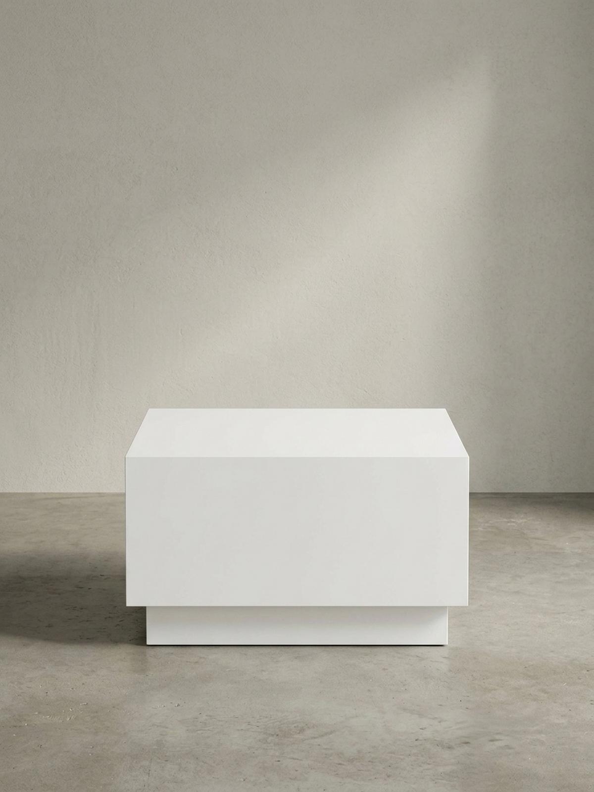 COUCHTISCH in Würfelform, Weiß Hochglanz, 60x60x35 cm, modernes Design - Weiß, Holzwerkstoff (60/60/35cm) - KADIMA DESIGN