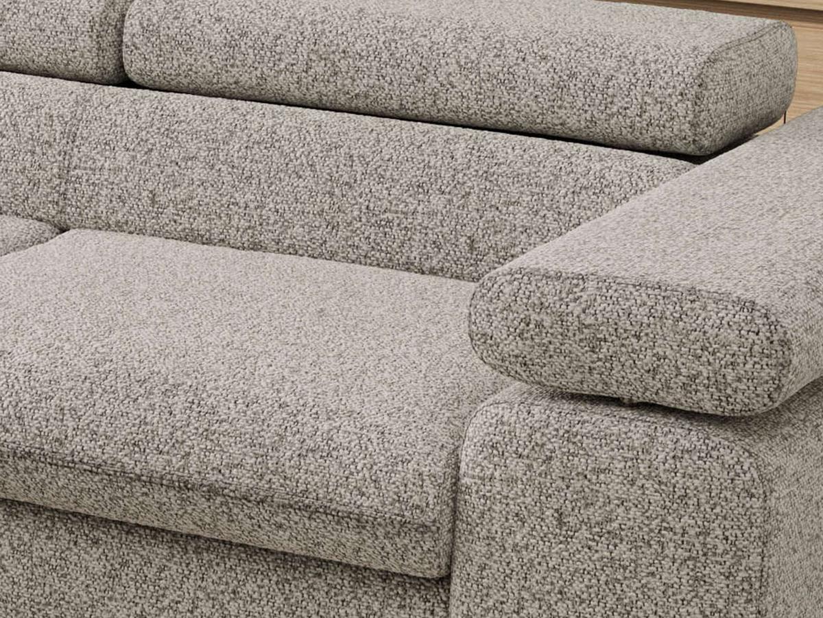 ECKSOFA PABLO L Hellgrau Struktur - Links Seite mit T25 Topper - Hellgrau/Schwarz, Textil/Metall (208/273cm) - MKS