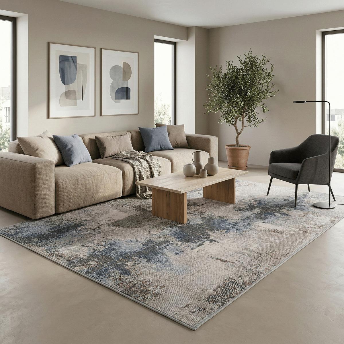 INDOOR OUTDOOR TEPPICH LAGOS VINTAGE - Blau, Textil (160/230cm) - Pergamon