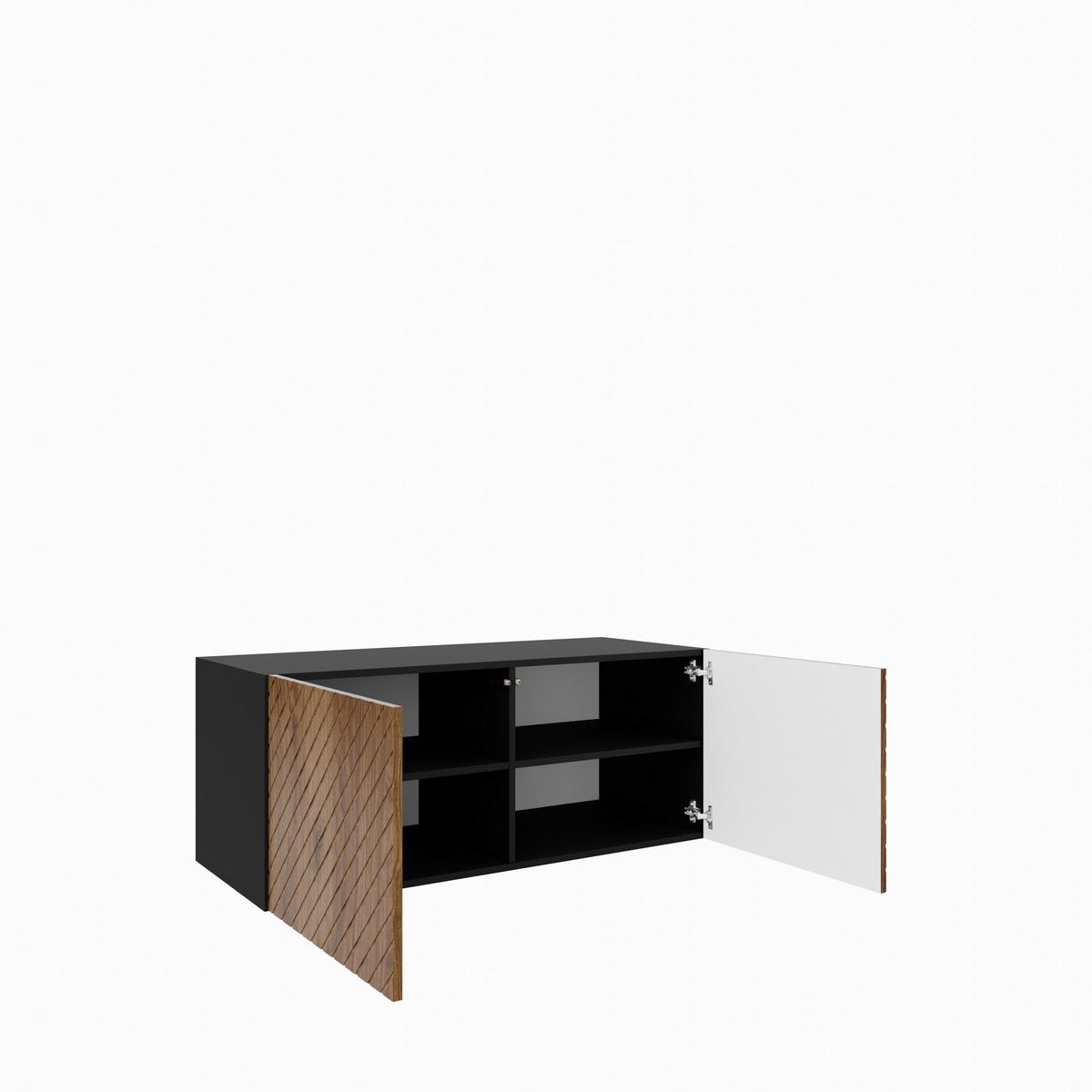 LOWBOARD CAVA 100/41/40 cm, Hängender TV-Schrank Schwarz / Eichefarben - Eichefarben/Schwarz, Holzwerkstoff (100/41/40cm) - MASSENO