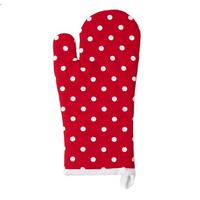 OFENHANDSCHUH Polka Dots 18/32 cm, Baumwolle wattiert - Rot, Textil (18/32cm) - Homescapes