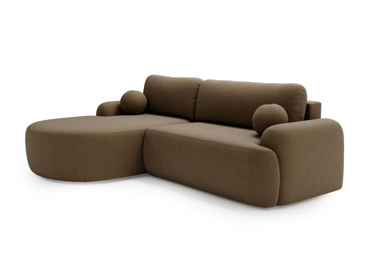ECKSOFA Aurio Dunkelbraun Links - Dunkelbraun, Holz/Textil (177/261cm) - Graingold