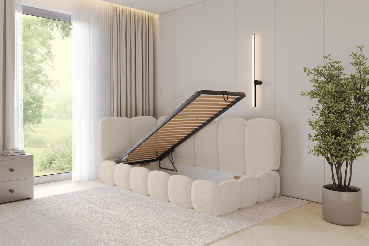 EINZELLBETT Jugendbett mit Bettkasten, Rechts - AVRY 90x200 Dunkelbeige - Taupe/Cappuccino, Holzwerkstoff/Textil (90/200cm) - ALTDECOR