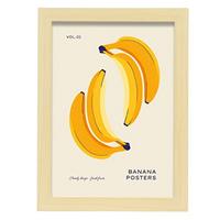 POSTER Abstrakt Pop Art A4 Rahmen Aus Hellem Holz - Beige, Papier (29.7/5/21cm) - Nacnic