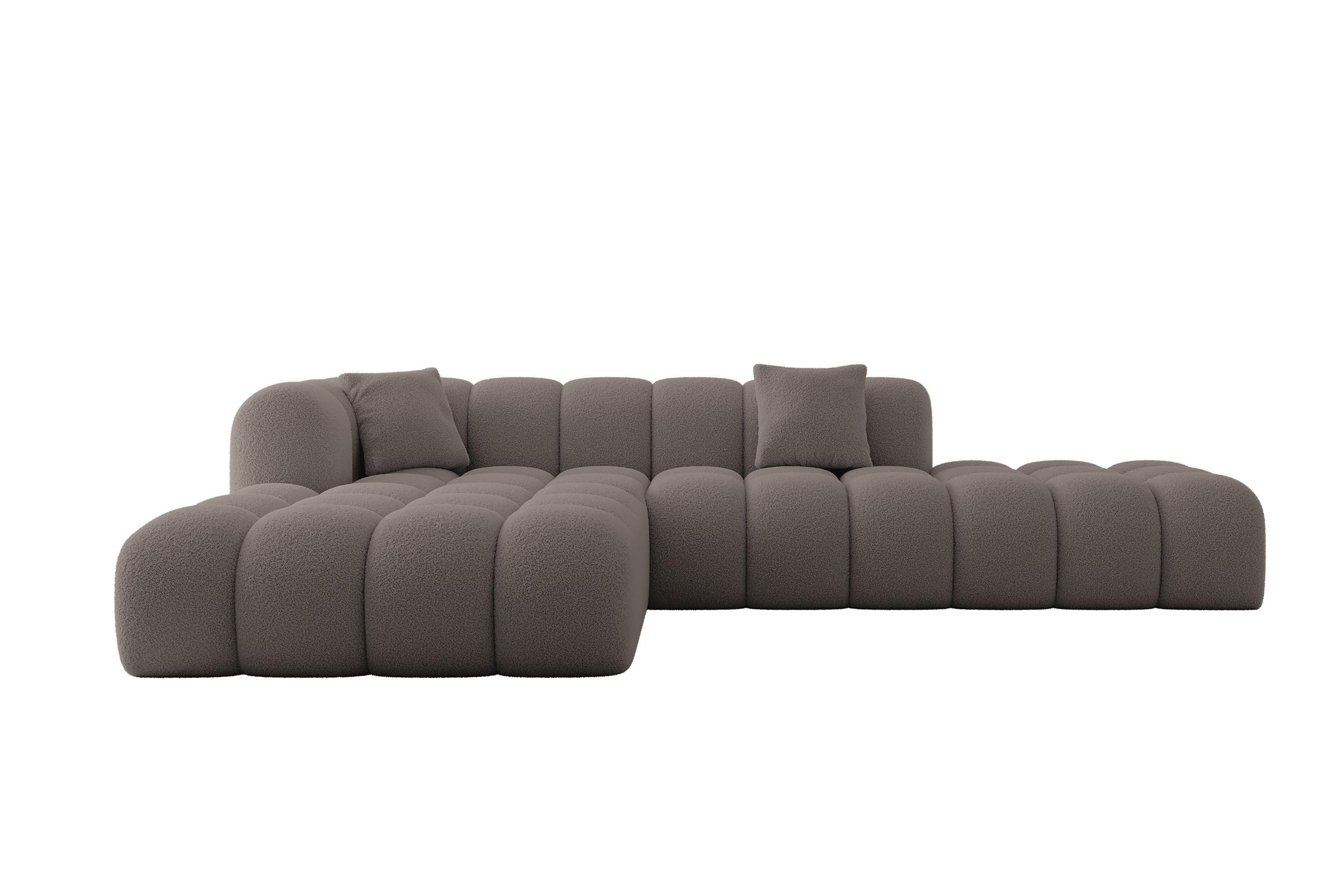 ECKSOFA Ottomane Links OLEA-L2 - 289x176x71 cm Braun - Dunkelbraun/Schwarz, Holzwerkstoff/Kunststoff (289/176cm)