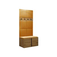 GARDEROBEN-SET Orion IV - Eiche Artisan/Orange, Holzwerkstoff/Kunststoff (84/186/46cm) - MIRJAN24