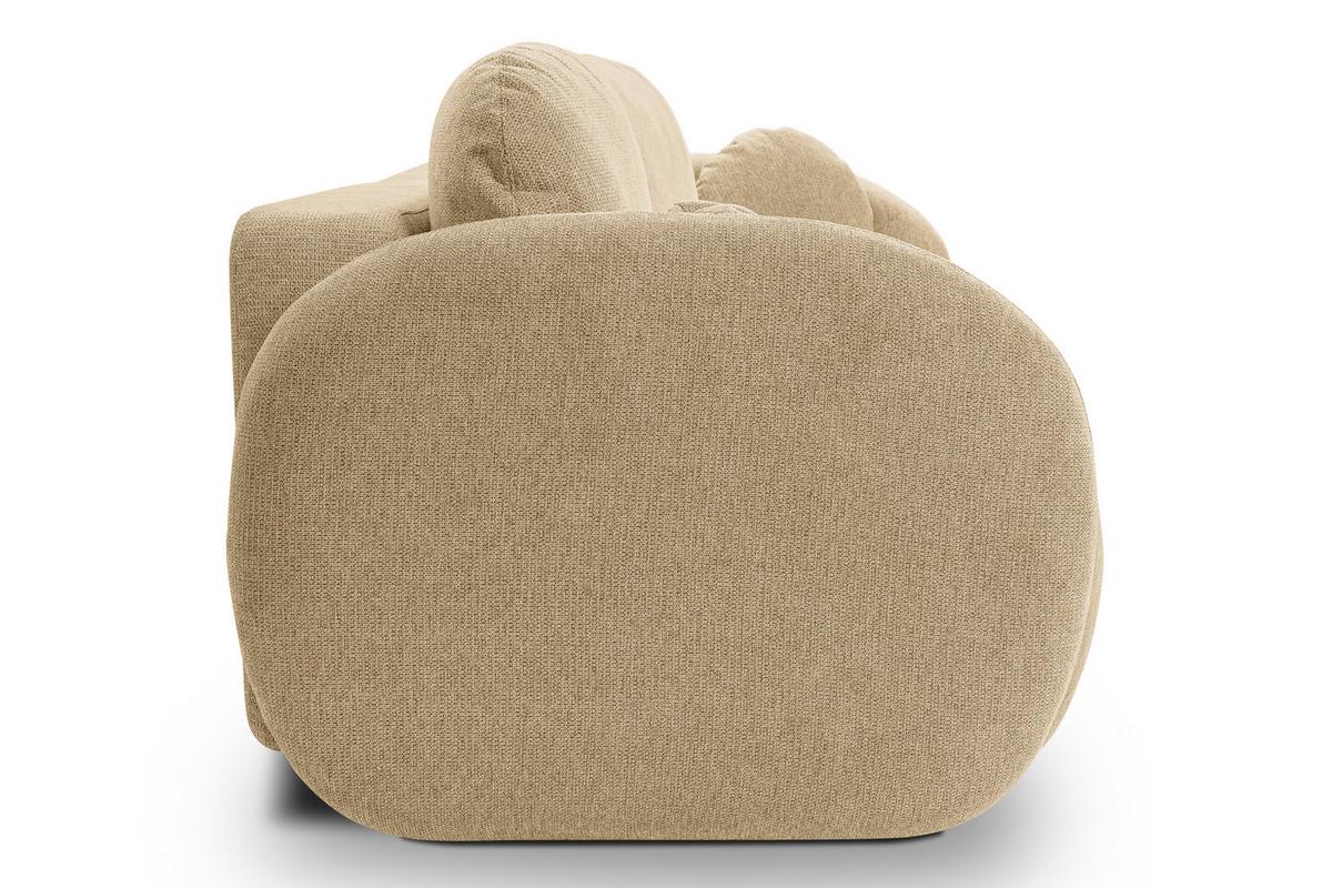 BETTSOFA AMICO Beige Geflochtener Stoff mit Schlaffunktion - Beige, Holz (238/86.5/101cm) - MASSENO