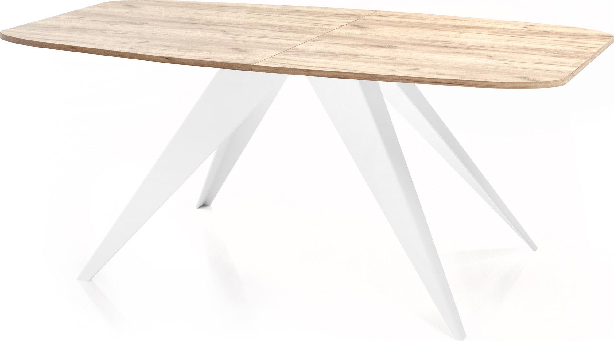 ESSTISCH Fatina rechteckig ausziehbar, Craft Eiche 180-218/90/76 cm - Eiche Wotan/Weiß, Holzwerkstoff/Metall (90/220/76cm) - WFL GROUP