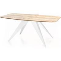 ESSTISCH Fatina rechteckig ausziehbar, Craft Eiche 180-218/90/76 cm - Eiche Wotan/Weiß, Holzwerkstoff/Metall (90/220/76cm) - WFL GROUP