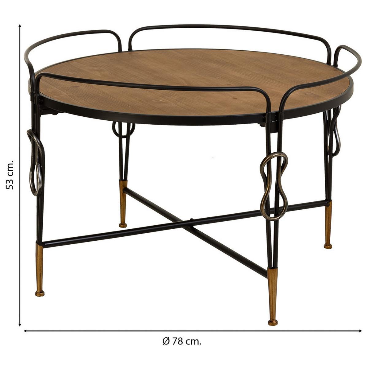 TISCH aus Metall und Holz, schwarz, 78x53cm - Schwarz, Holz (78/78/53cm) - Wanderlust