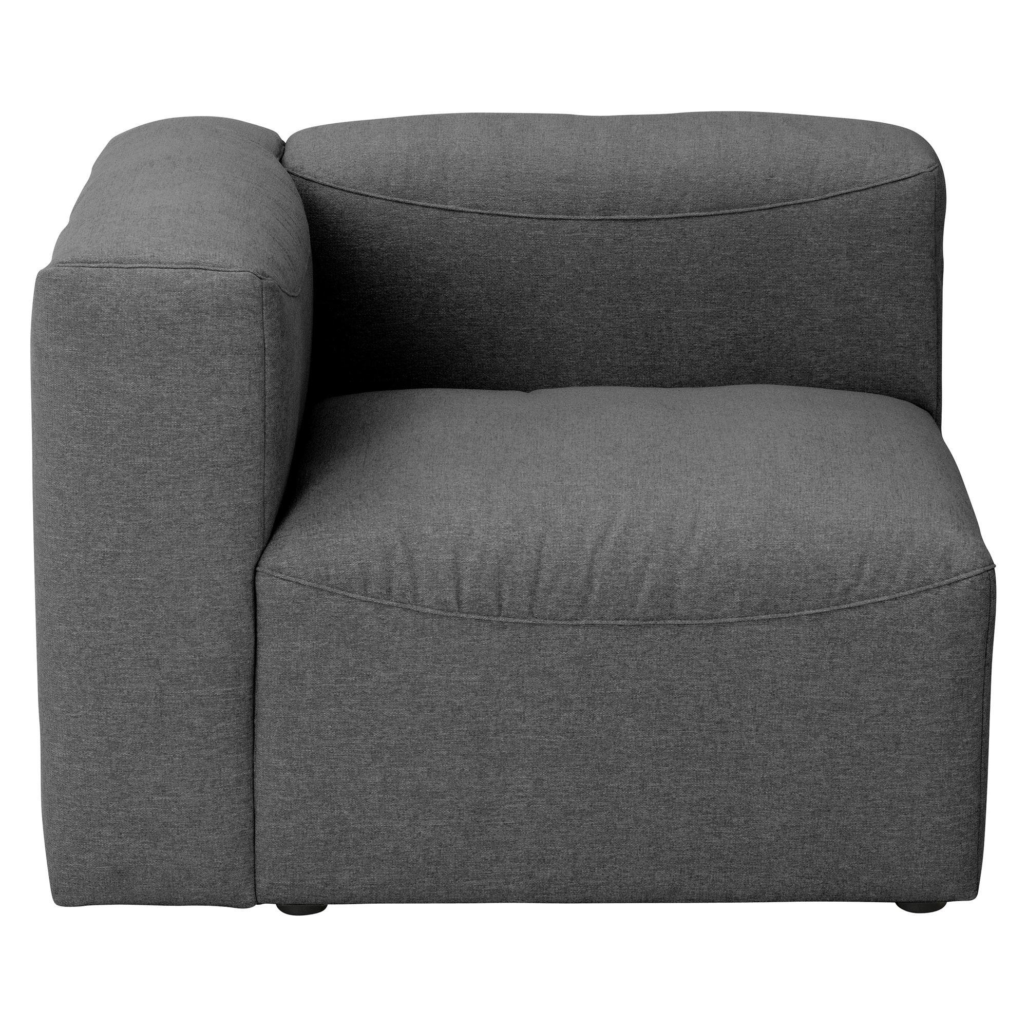 SOFA Element Armlehne links Kattrina Flachgewebe anthrazit - Anthrazit, Kunststoff (100/73/100cm) - 58aufmkessel
