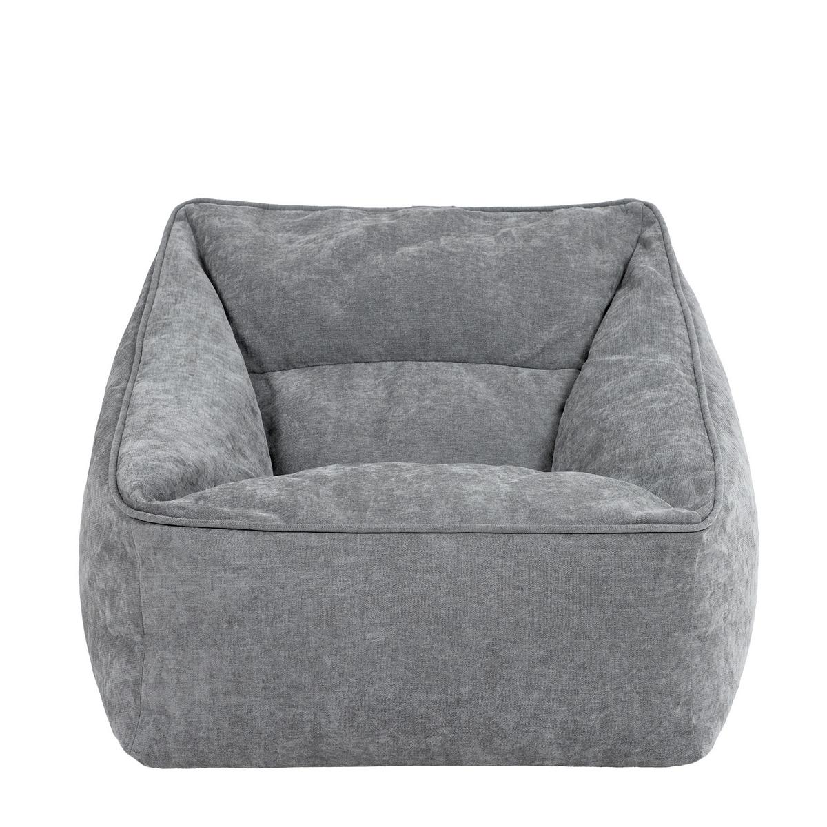 SITZSACK Sessel Chenille Natalia - Grau, Kunststoff/Textil (100/80/88cm) - icon