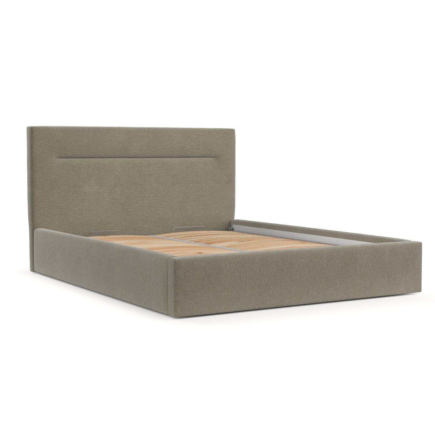 POLSTERBETT Liline 180/200 cm Olivgrün im Asti Stoff - Schwarz/Naturfarben, Holz/Holzwerkstoff (180/200cm) - AltaBeds
