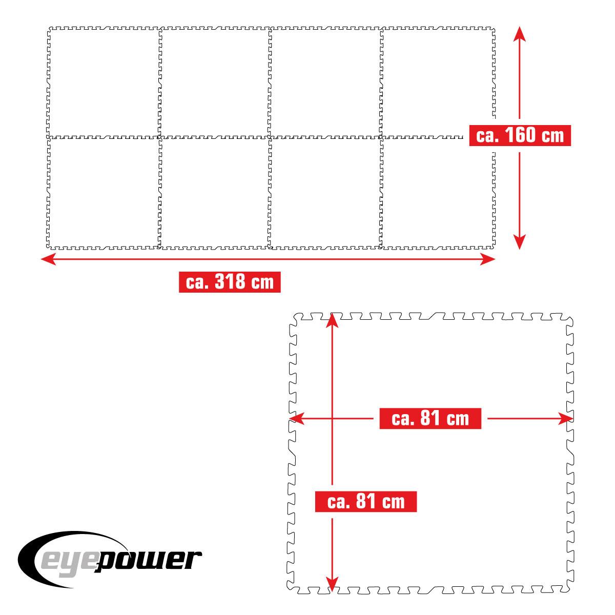 POOLMATTEN 5,1m² 8 EVA Matten 81 cm Blau - Blau, Kunststoff (81/81cm) - eyepower