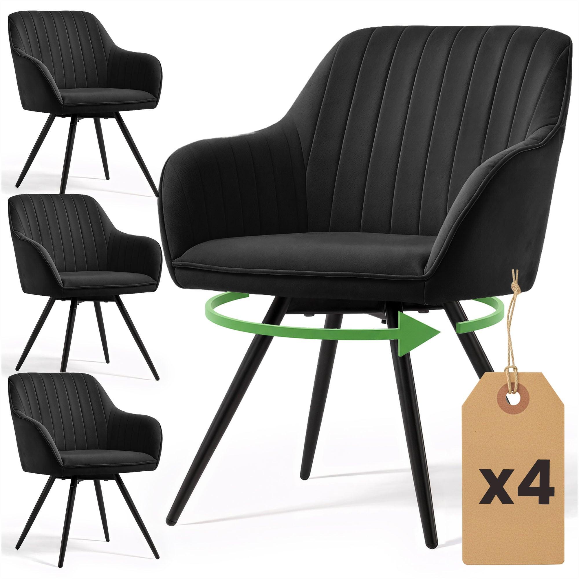 DREHSTUHL 4er-SET Schwarz 55/83/58 - Schwarz, Textil (55/83/58cm) - RAUMHIRSCH FURNITURE