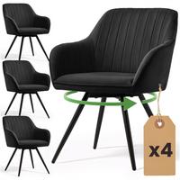 DREHSTUHL 4er-SET Schwarz 55/83/58 - Schwarz, Textil (55/83/58cm) - RAUMHIRSCH FURNITURE