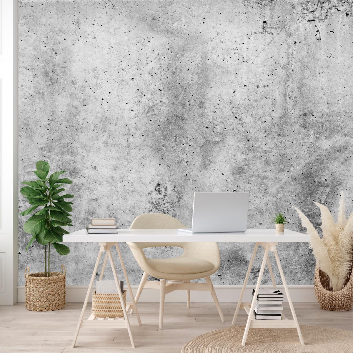 FOTOTAPETE Grauer Minimalistischer Beton Industrial Modern Loft 100x70 - Grau, Papier (100/70cm) - Muralo