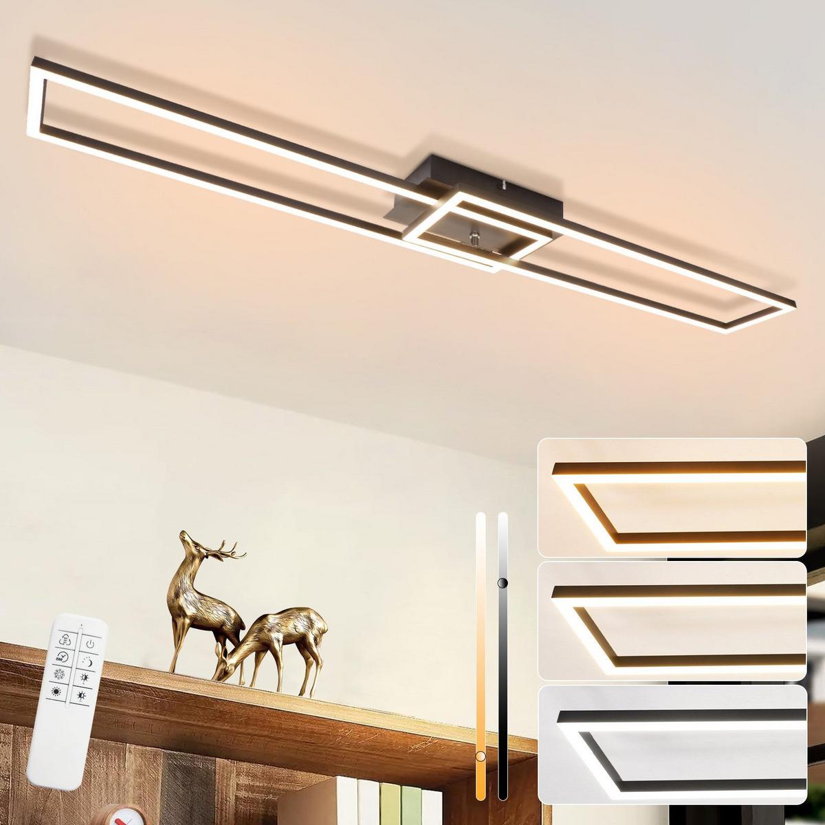 LED-DECKENLEUCHTE Fraser 102.5/18.5/7.3 cm - Schwarz, Metall (102.5/18.5/7.3cm) - Nettlife