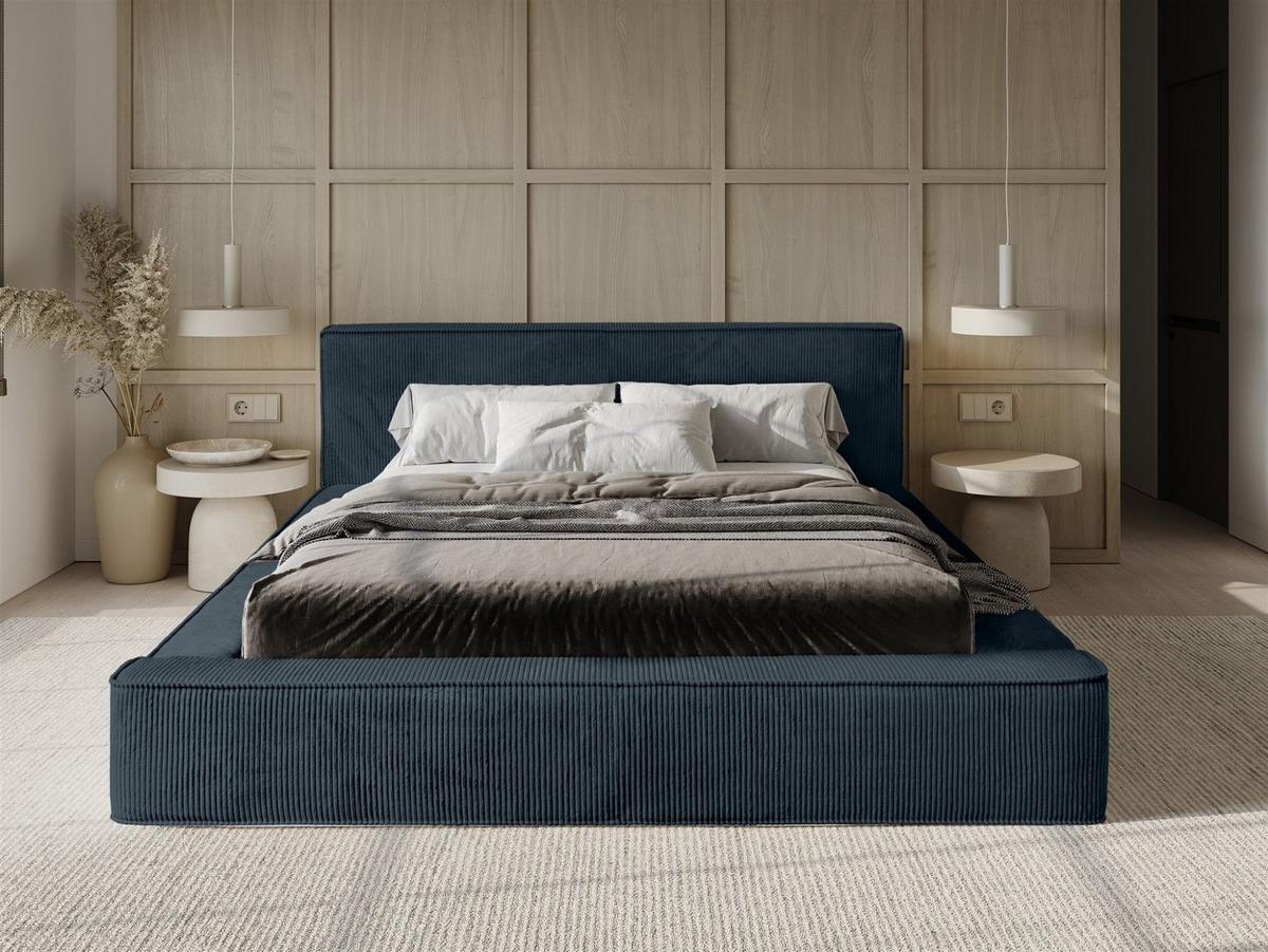 POLSTERBETT Modesto In Lincoln - Blau, Holzwerkstoff/Textil (140/200cm) - Fun Möbel