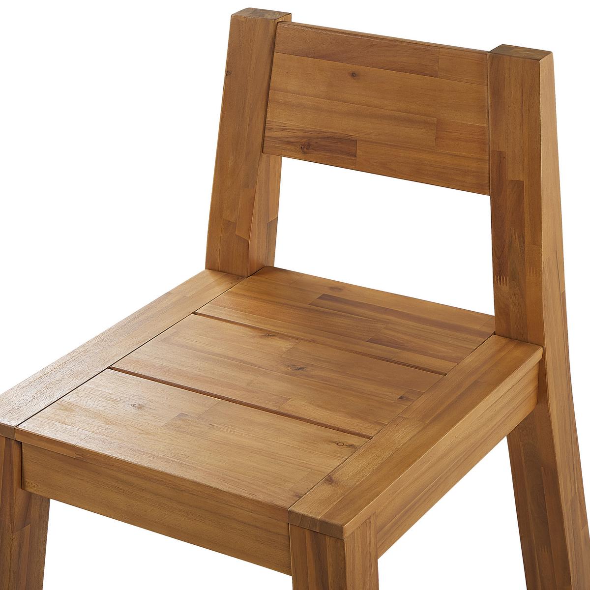GARTENSTUHL 4er-Set Akazienholz hellbraun Livorno - Hellbraun, Holz (59/81/61cm) - Beliani