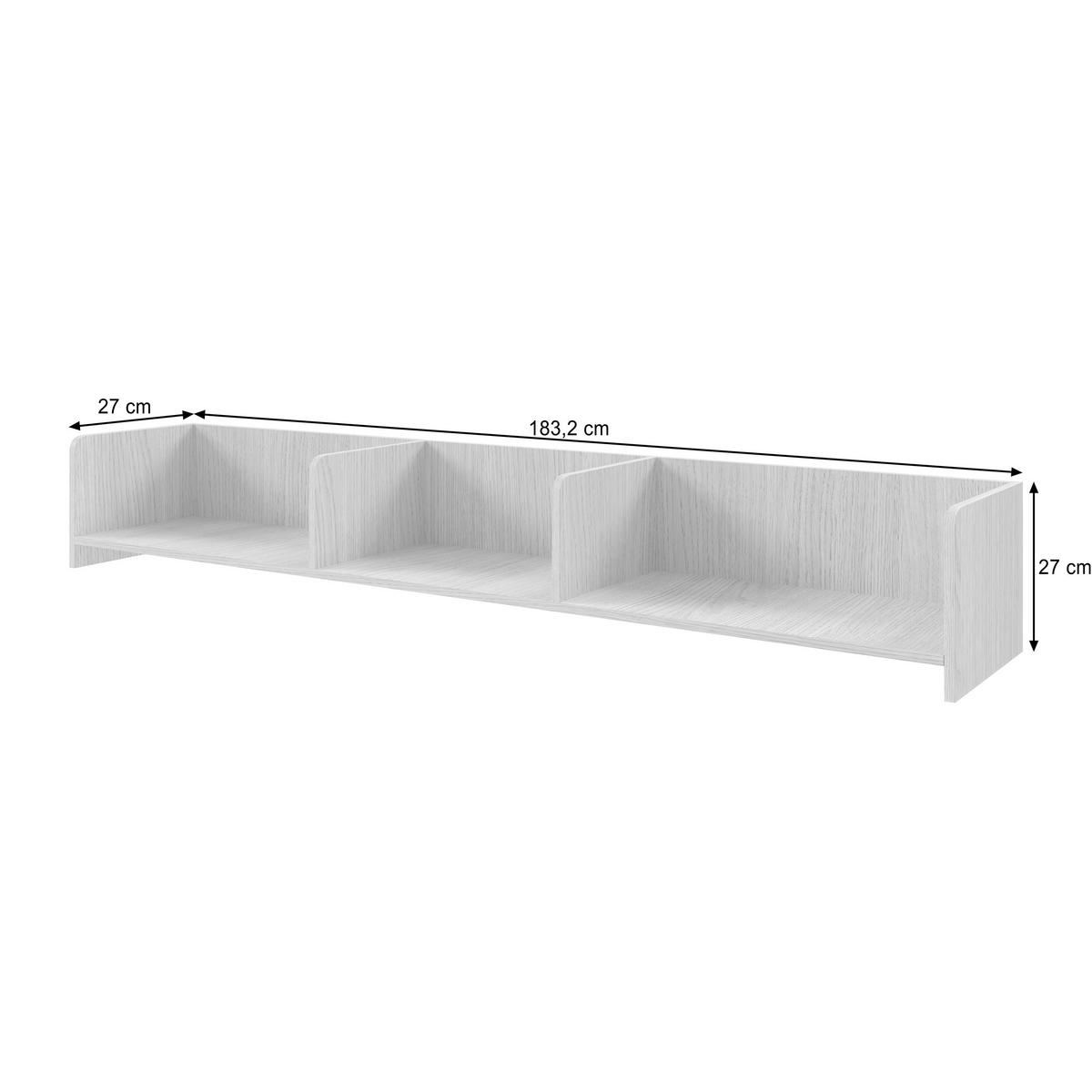 WANDREGAL Positivo mit Trennwänden, 180 cm, Mavelie-Eiche - Eichefarben, Holzwerkstoff (183/27/27cm) - Beautysofa