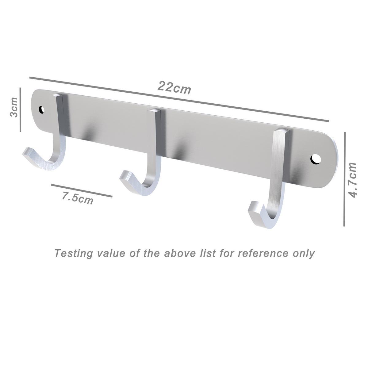 HAKENLEISTE 22/4.7/4.7 cm - Silberfarben, Metall (4.7/4.7/22cm) - Intirilife