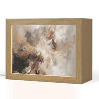 TISCHLEUCHTE Farbe - Abstrakt - Beige - Kunst 20x15 cm - Apfelbaumfarben, Holzwerkstoff (8/20/15cm) - OnlyWow