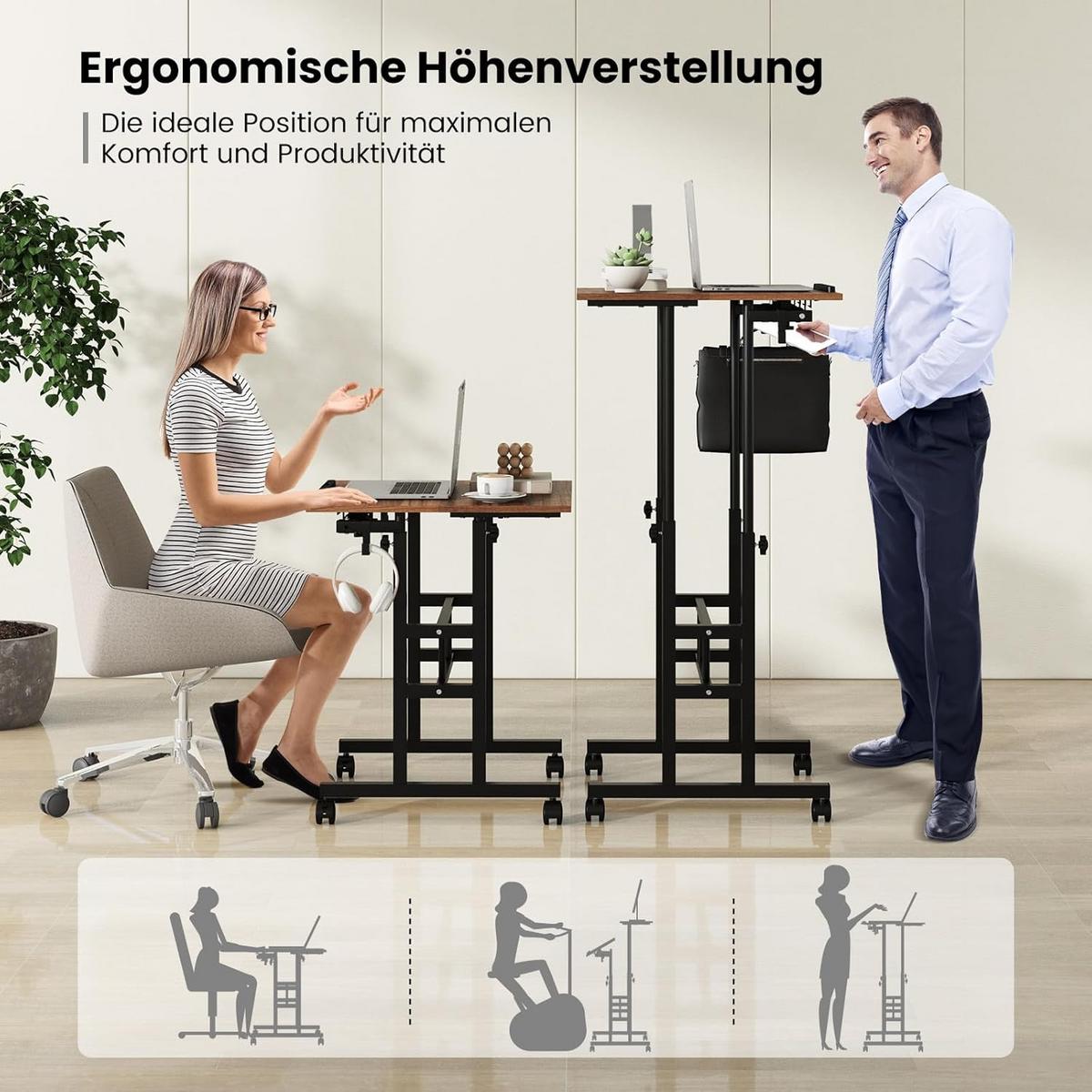 COMPUTERTISCH Walnuss - Walnussfarben, Holzwerkstoff (55/60/124cm) - COSTWAY