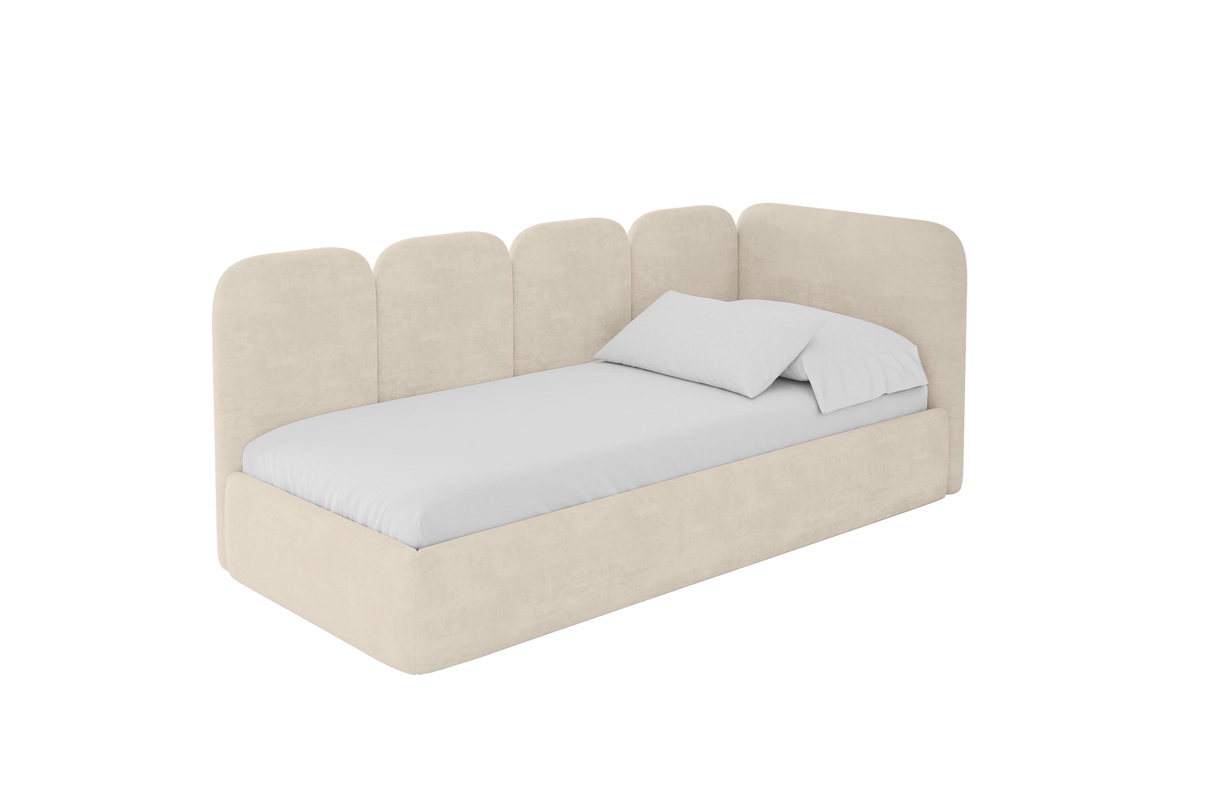 EINZELLBETT Jugendbett mit Bettkasten und Matratze H3/H4, Links - VELY 100x200 Beige - Beige, Holzwerkstoff/Textil (100/200cm) - ALTDECOR