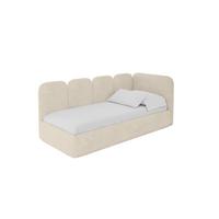 EINZELLBETT Jugendbett mit Bettkasten und Matratze H3/H4, Links - VELY 100x200 Beige - Beige, Holzwerkstoff/Textil (100/200cm) - ALTDECOR