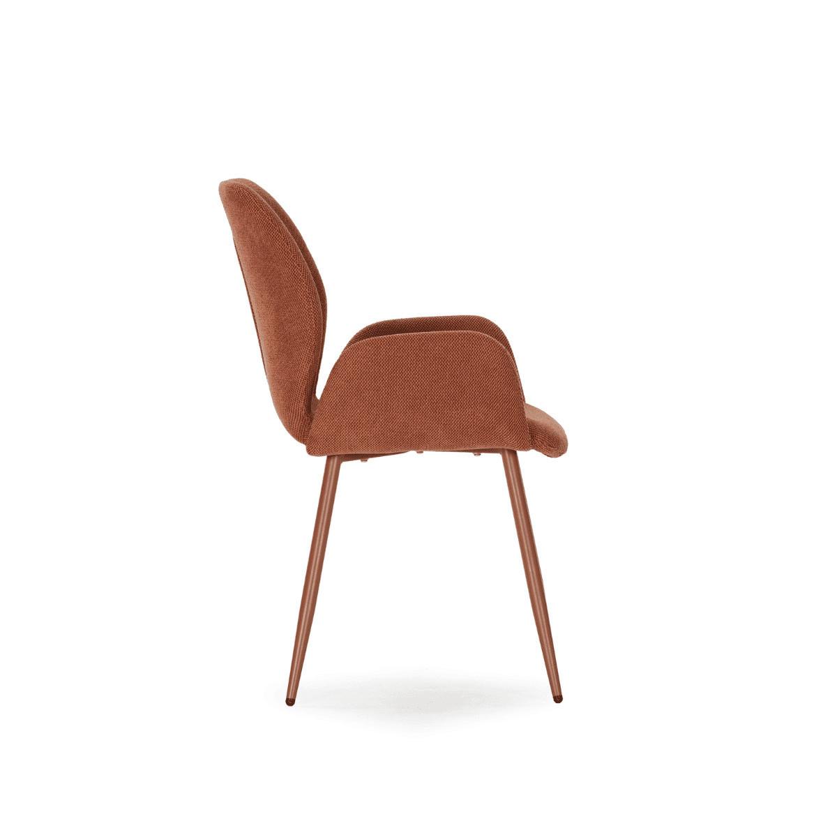 STOFFSESSEL 2er-Set mit Metallfüßen 57/47,5/57,5 cm - Terracotta, Textil (57/47.5/53cm) - Calicosy