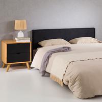 KOPFTEIL KLAO 160x190 cm schwarz - Schwarz, Textil (161/59/6cm) - IDIMEX