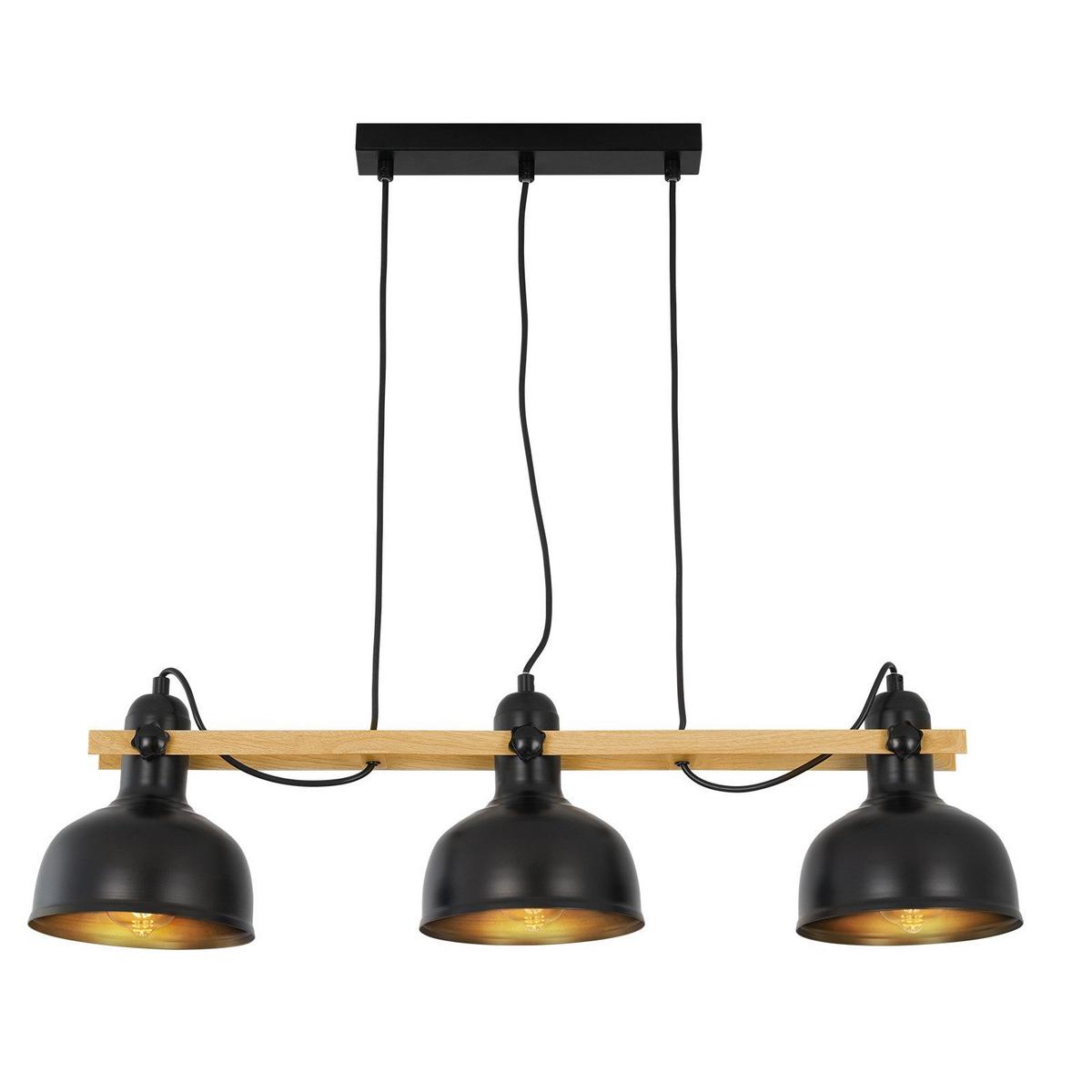 PENDELLEUCHTE Thilo 3-flammig 78/18/175 cm - Schwarz, Metall (78/18/175cm) - Nettlife