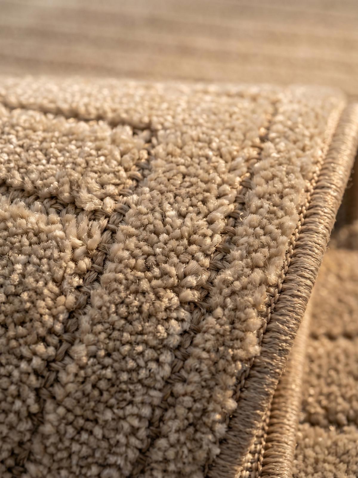 TEPPICH Outdoor ENGADIN in Beige, im Skandi-Stil mit 3D-Design, aus Polypropylen, Ø 160 cm - Beige, Textil (160/160cm) - KADIMA DESIGN
