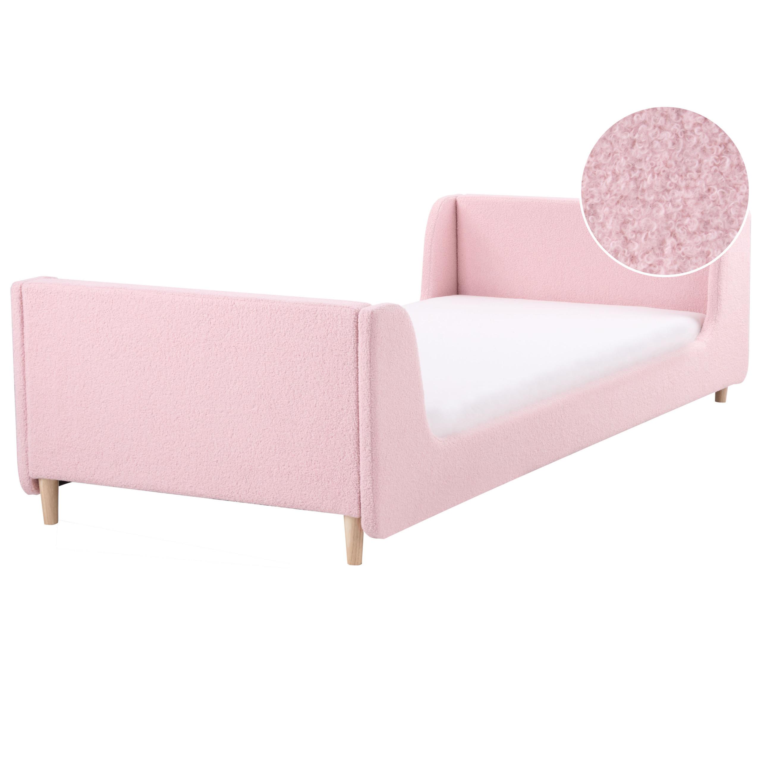 KINDERBETT 90x200 cm Rosa Laye - Pink, Textil (90/200cm) - Beliani