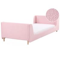 KINDERBETT 90x200 cm Rosa Laye - Pink, Textil (90/200cm) - Beliani