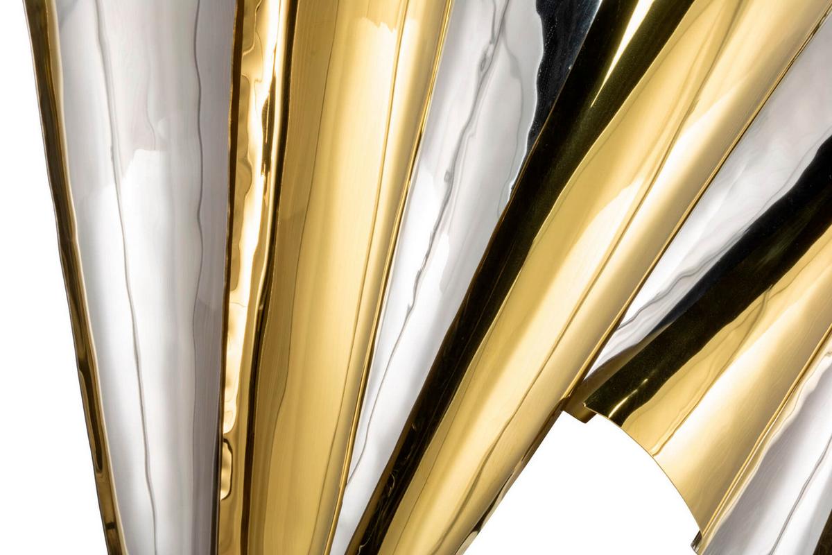 WANDDEKO Gold 120/60 cm - Silberfarben/Goldfarben, Metall (3.6/60/8cm) - KUNSTLOFT