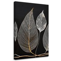 LEINWANDBILD Minimalismus hinterlässt Zweig Glamour Silber 40x60cm - Silberfarben, Textil (40/60cm) - Feeby