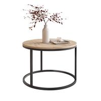 COUCHTISCH 60 cm rund Eiche Artisan, Schwarz Gestell - Eiche Artisan, Holzwerkstoff (60/60/42cm) - Idohome