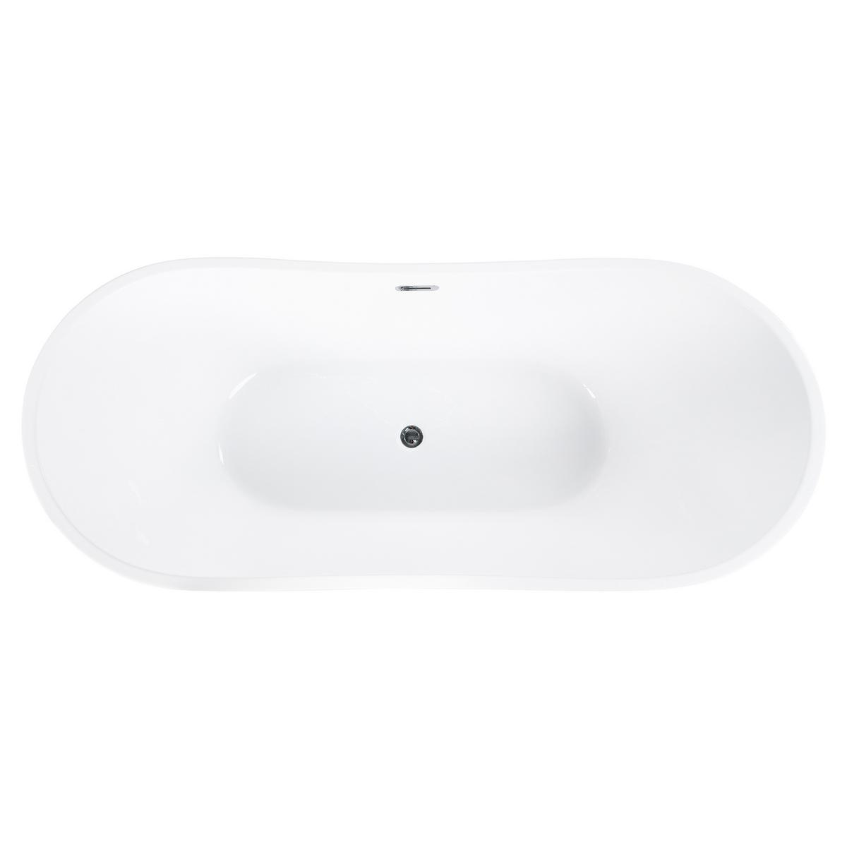 BADEWANNE FREISTEHEND 77x170x72 cm schwarz Antigua - Schwarz, Kunststoff (77/72/170cm) - Beliani