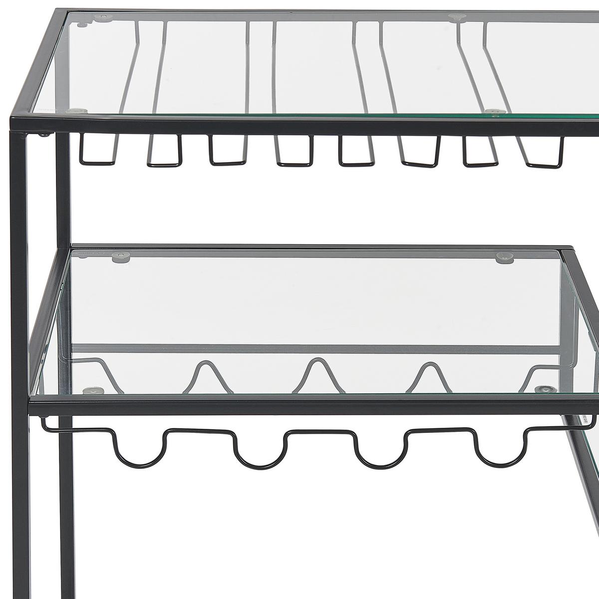 SERVIERWAGEN Schwarz Marcola - Transparent/Schwarz, Metall (103/94/40cm) - Beliani