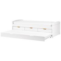 AUSZIEHBETT 90x200 cm Weiß Petiville - Weiß, Holz (90/200cm) - Beliani