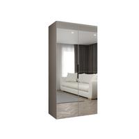 DREHTÜRENSCHRANK 202/100/52 2-türig - Kaschmir/Schwarz, Holz (100/202/52cm) - MÖBEL KRYSPOL