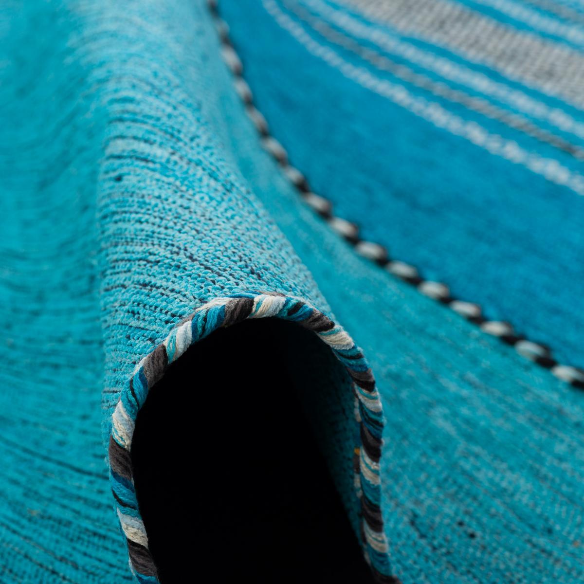NATUR TEPPICH KELIM NAVARRO - Türkis, Textil (140/200cm) - Pergamon