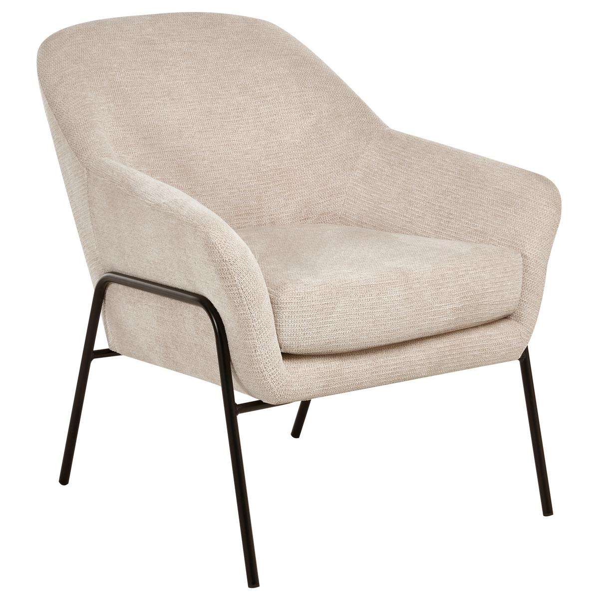 SESSEL Beige Veddige - Beige/Schwarz, Textil (74/85/82cm) - Beliani