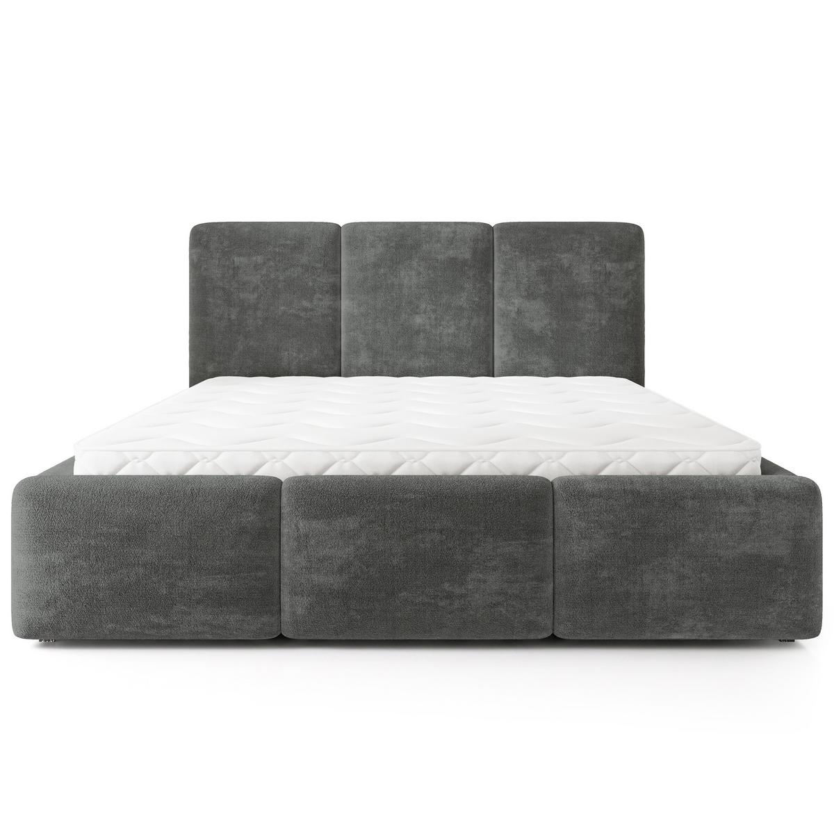 POLSTERBETT MORENA LM 120x200 cm mit Bettkästen - Grau - Grau, Holz (120/200cm) - MASSENO
